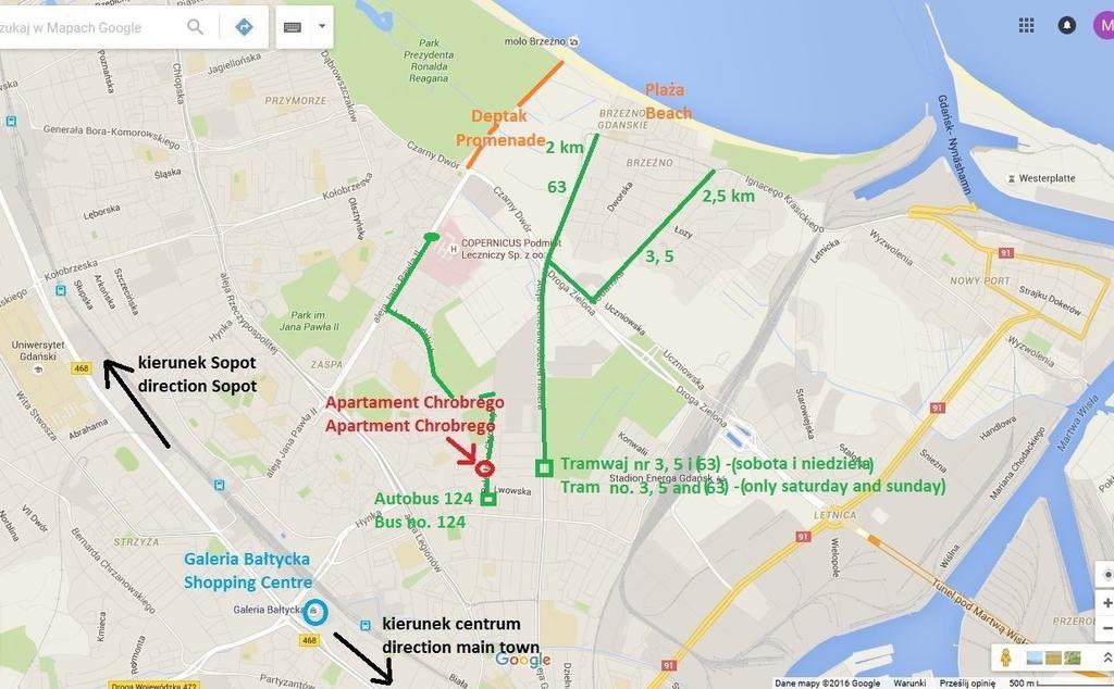 Nowoczesny Apartament Chrobrego Lägenhet Gdańsk Exteriör bild